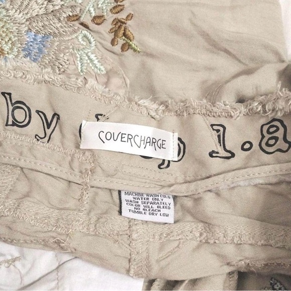 Y2K Cover Charge Deep L. A. Tan Embroidered Low Waist Belted Cargo Pants Sz 30 - Picture 6 of 7